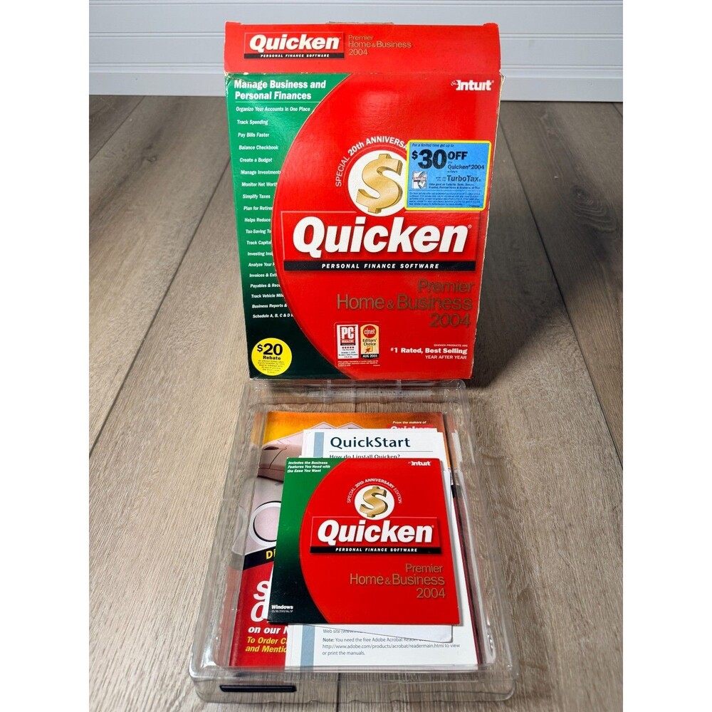 Quicken Premier Home & Business 2004 personal finance software Windows 2000, Xp